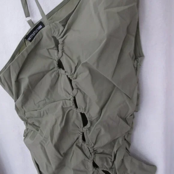 NWT PrettyLittleThing Lace Up One Shoulder Tank Top - Picture 3 of 16